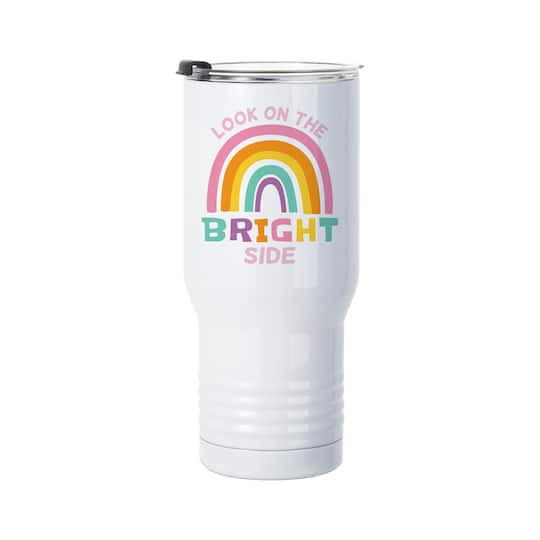Craft Express 4ct. 22oz. White Stainless Steel Tumbler with Ringneck Grip